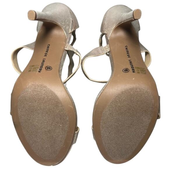 Chinese Laundry Strappy Heels, Gold, Size 8 - Picture 5 of 6